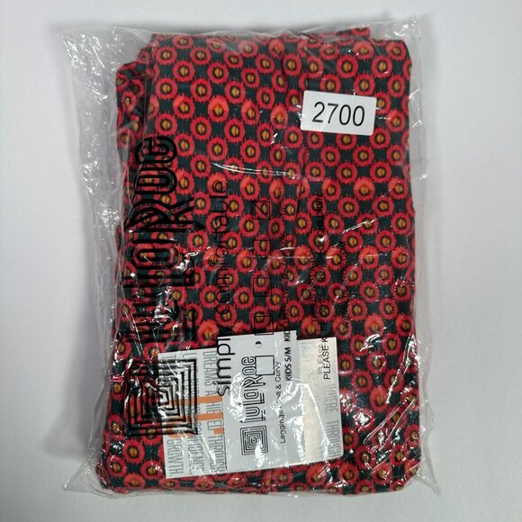 LuLaRoe Black Red Yellow Circles Pattern Polka Dots Leggings Tall & Curvy TC - Picture 5 of 5